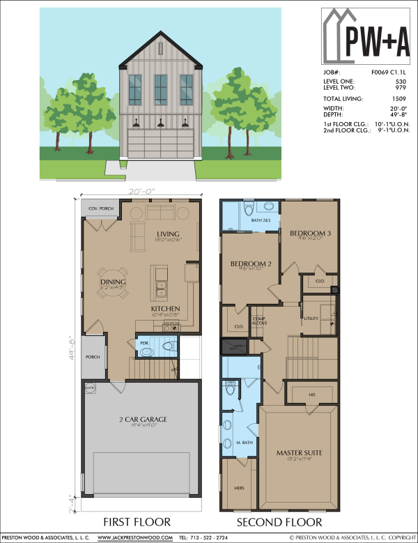 Two Story Townhome Plan F0069 C