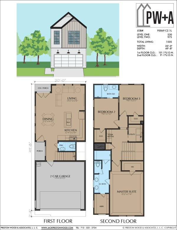 Two Story Townhome Plan F0069 C