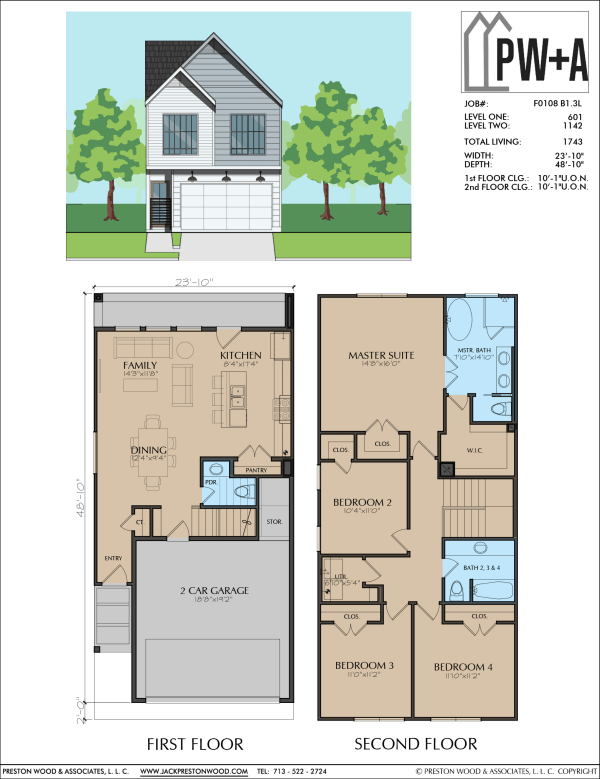 Two Story Townhome Plan F0108 B1
