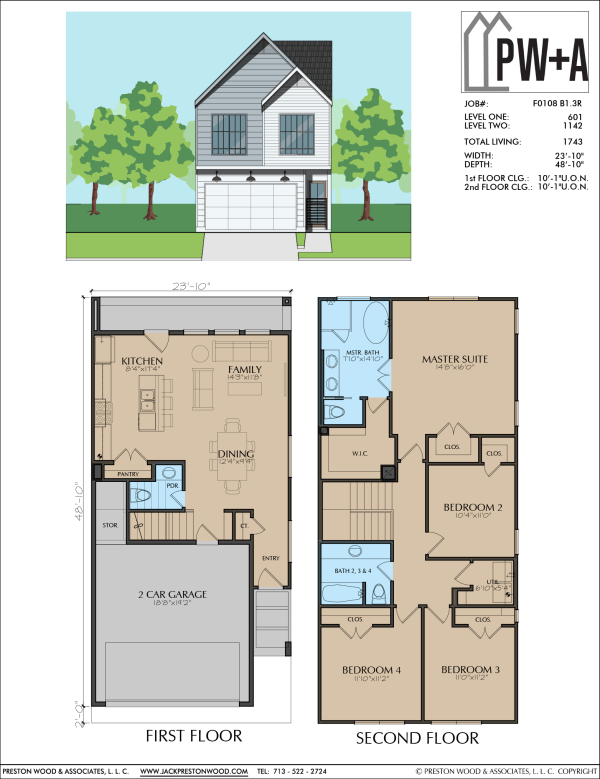 Two Story Townhome Plan F0108 B1