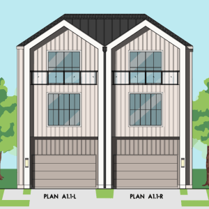 Three Story Duplex Townhome Plan F0120 A1.1