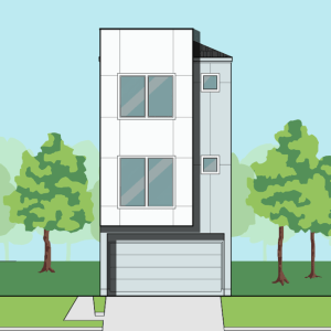 Three Story Townhome Plan F0135 A1.1