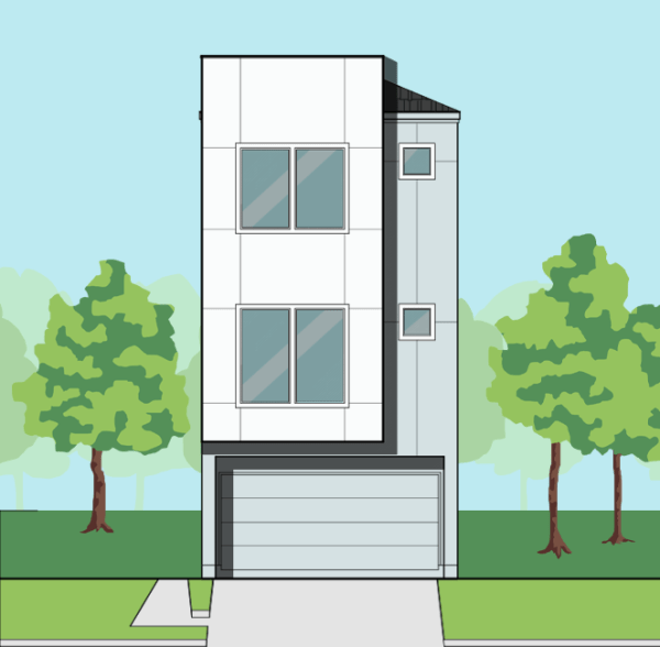 Three Story Townhome Plan F0135 A1.1