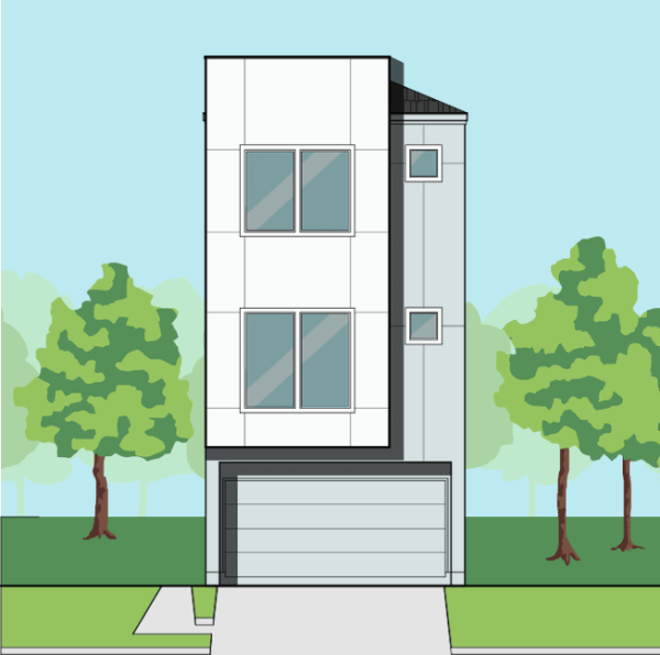 Three Story Townhome Plan F0135 A2.1