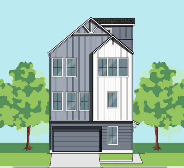 3 1/2 Story Townhome Plan F0213 A1.1