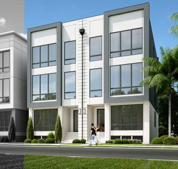 Three Story Duplex Townhome Plan F0271 A