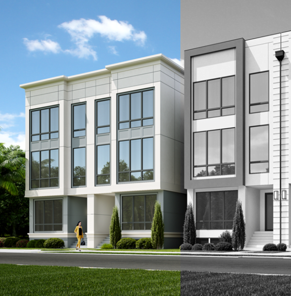 Three Story Duplex Townhome Plan F0271 A