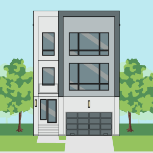 Three Story Townhome Plan F0271 C1