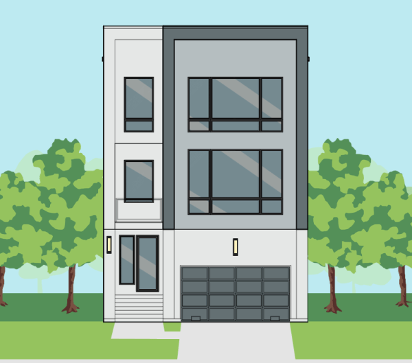 Three Story Townhome Plan F0271 C1
