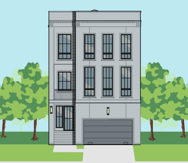 Three Story Townhome Plan F0271 C1