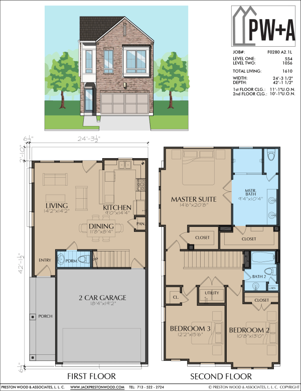 Two Story Townhome Plan F0280 A2.1