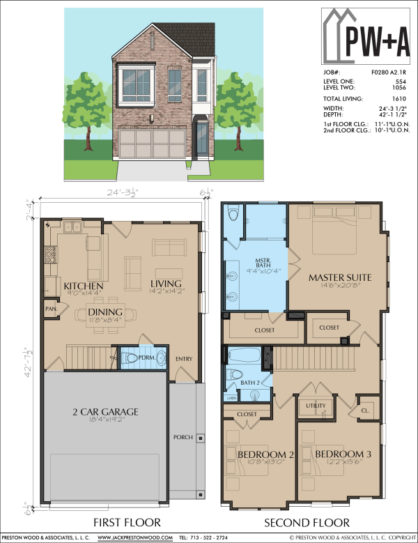 Two Story Townhome Plan F0280 A2.1