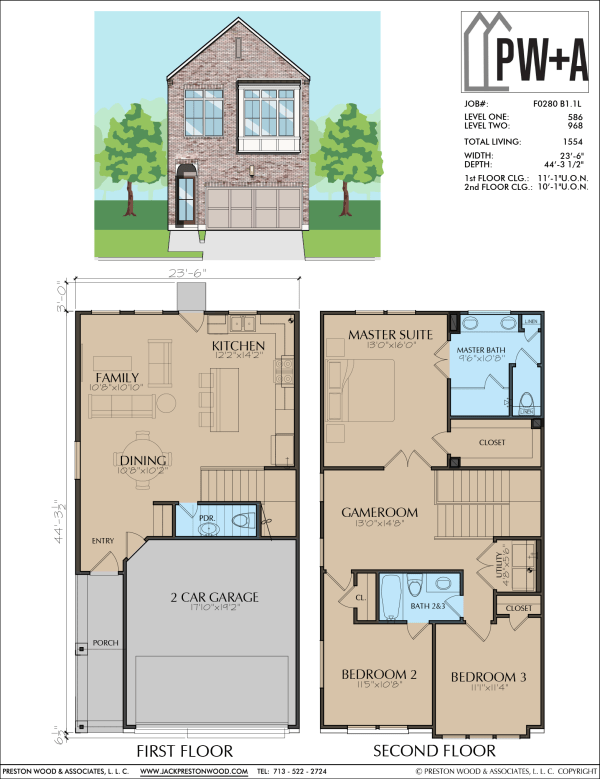 Two Story Townhome Plan F0280 B1.1