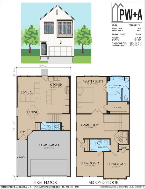Two Story Townhome Plan F0280 B2.1