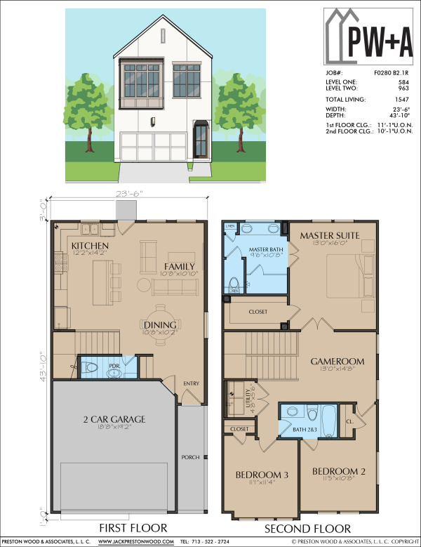 Two Story Townhome Plan F0280 B2.1