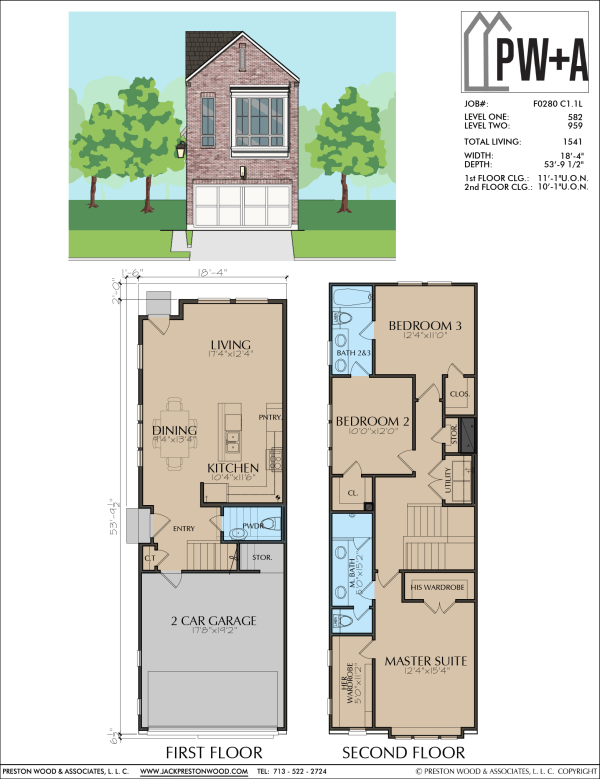 Two Story Townhome Plan F0280 C1.1
