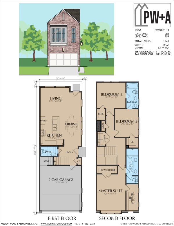 Two Story Townhome Plan F0280 C1.1