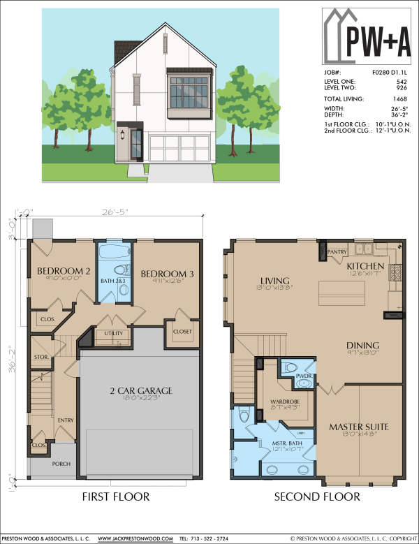 Two Story Townhome Plan F0280 D1.1