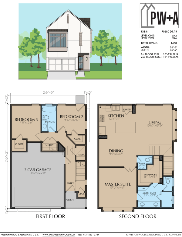Two Story Townhome Plan F0280 D1.1