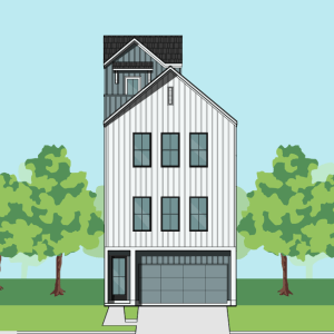 3 1/2 Story Townhome Plan F0287 A1.1