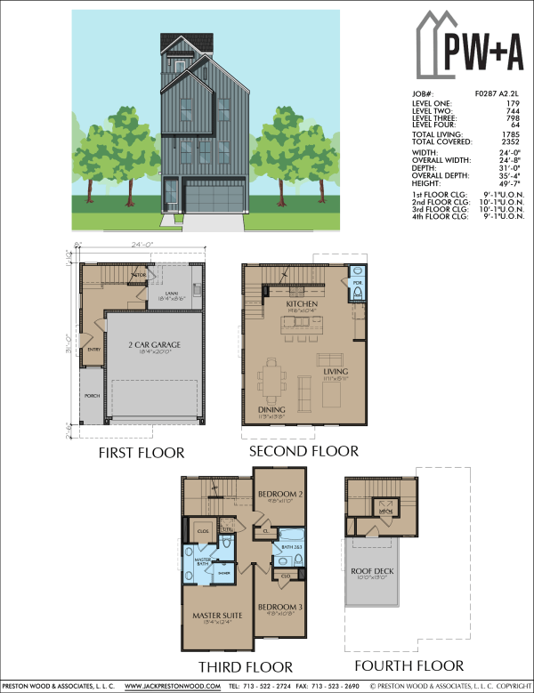 3 1/2 Story Townhome Plan F0287 A2.2