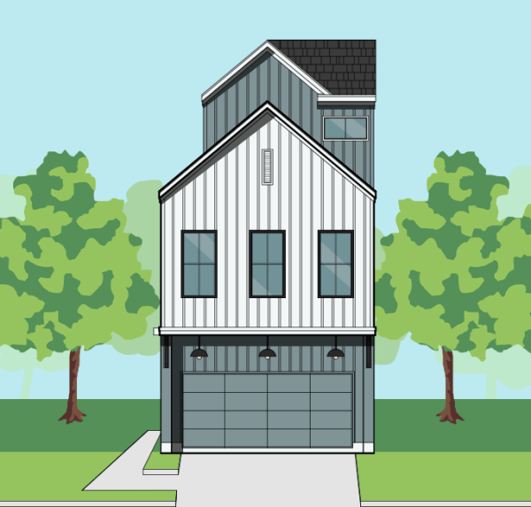 2 1/2 Story Townhome Plan F0287 B2.1