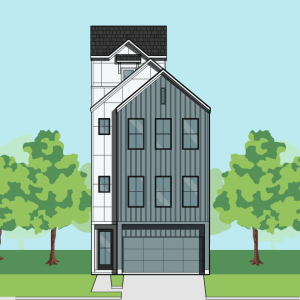 3 1/2 Story Townhome Plan F0287 C1.1