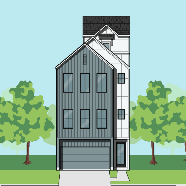 3 1/2 Story Townhome Plan F0287 C1.1