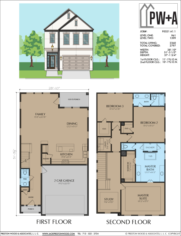 Two Story Townhome Plan F0321 A1