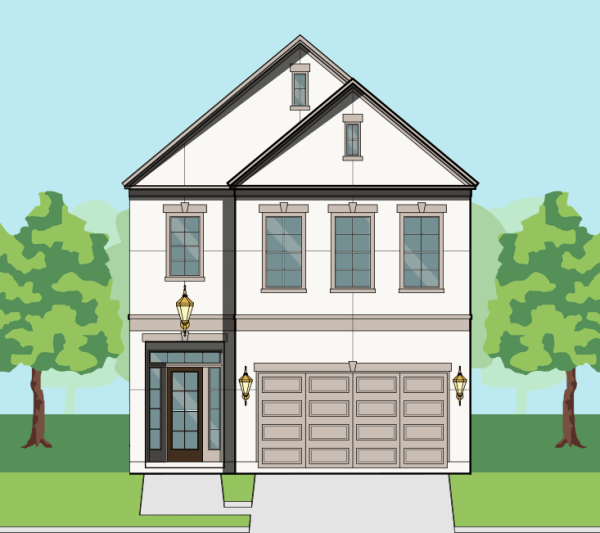 Two Story Townhome Plan F0321 A1