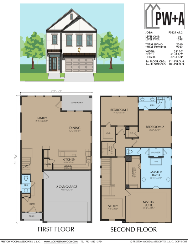 Two Story Townhome Plan F0321 A1