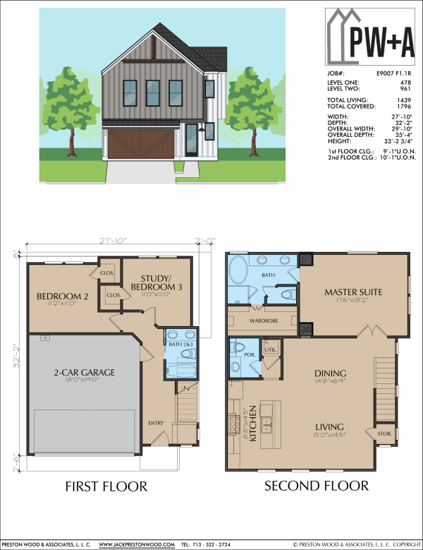 Two Story Home Plan E9007 F1.1