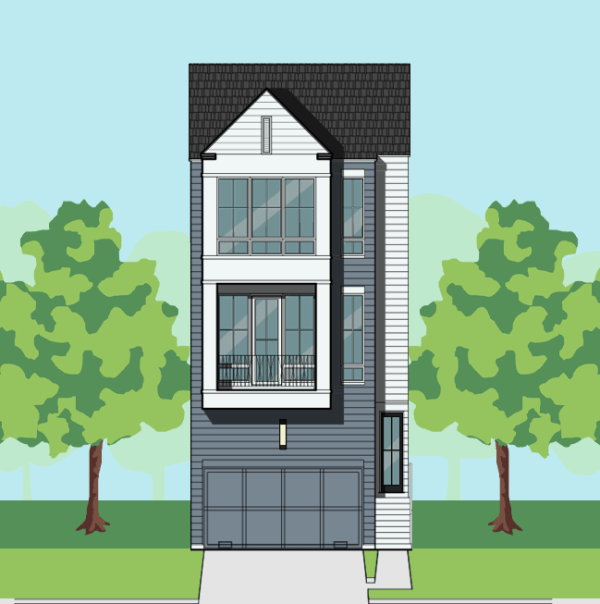 Three Story Townhome Plan F0333 B1.1