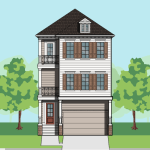 Three Story Townhome Plan F1061 A