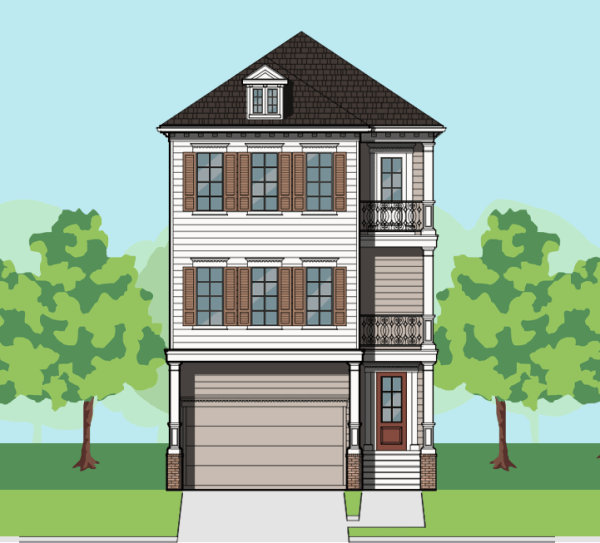 Three Story Townhome Plan F1061 A