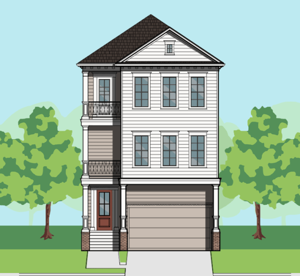 Three Story Townhome Plan F1061 A