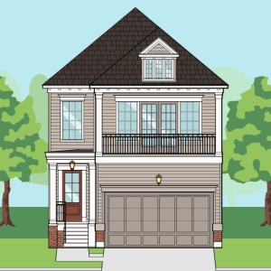 Two Story Townhome Plan F1061 B1