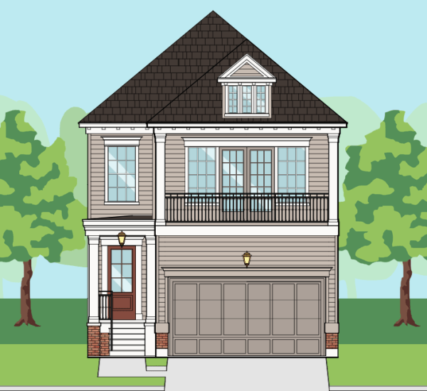 Two Story Townhome Plan F1061 B1