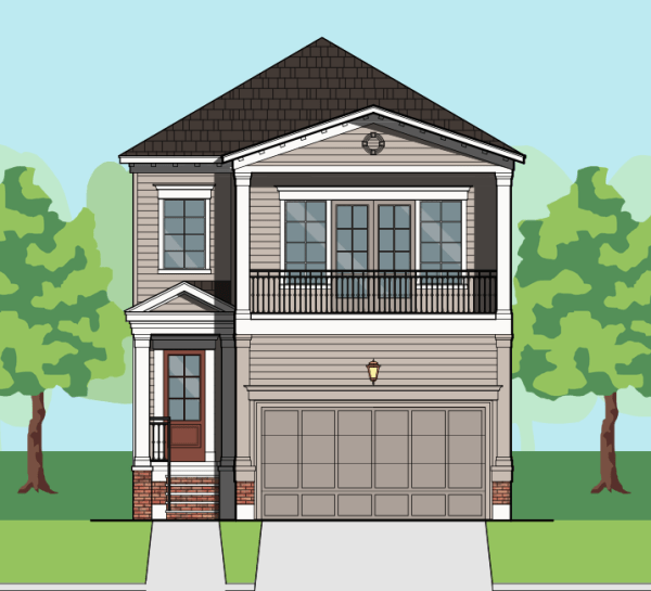 Two Story Townhome Plan F1061 B1