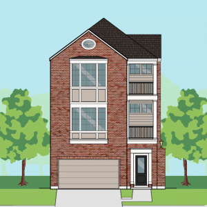 Three Story Townhome Plan F1061 D1