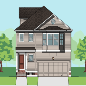 2 1/2 Story Townhome Plan F1061 E1.1