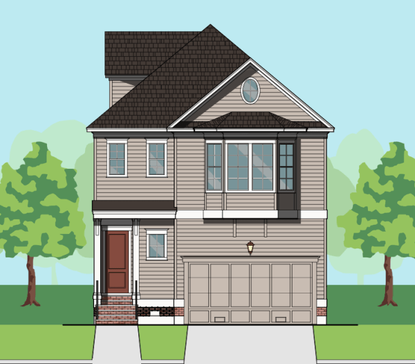 2 1/2 Story Townhome Plan F1061 E1.1