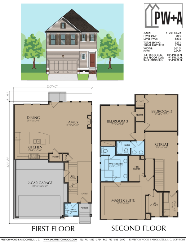 Two Story Townhome Plan F1061 E2.2