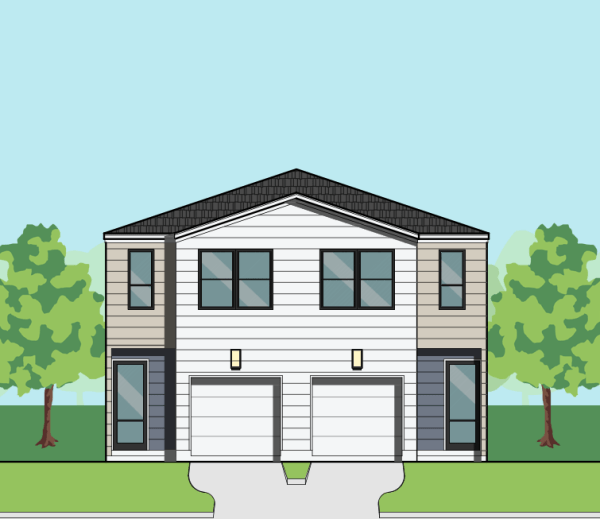 Two Story Duplex Townhome Plan F1123 A1.1