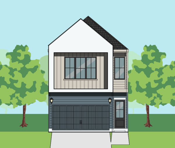 Two Story Townhome Plan F1127 A1