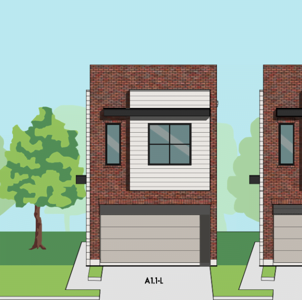 Two Story Townhome Plan F1136 A1