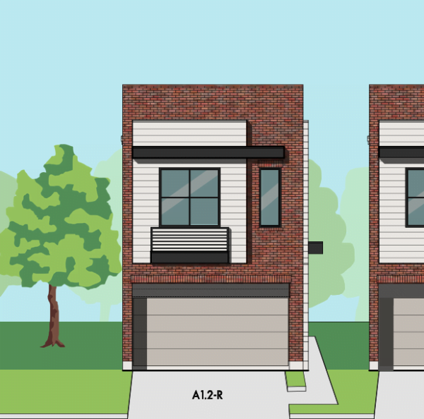 Two Story Townhome Plan F1136 A1