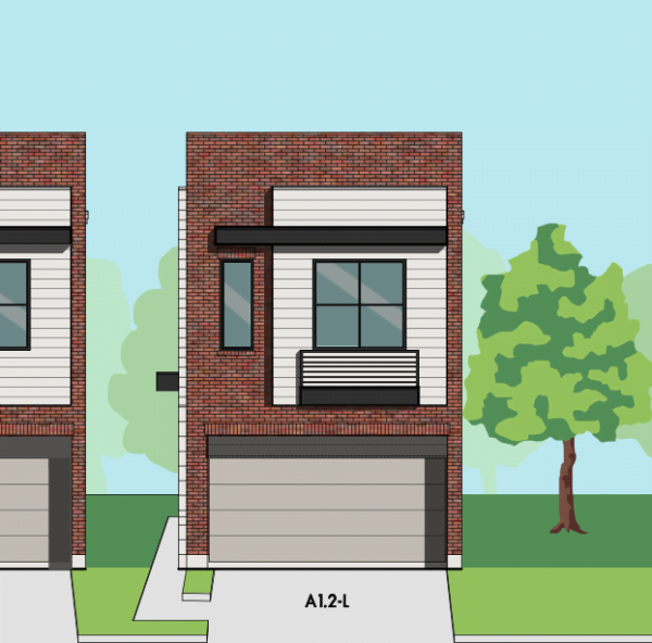 Two Story Townhome Plan F1136 A1