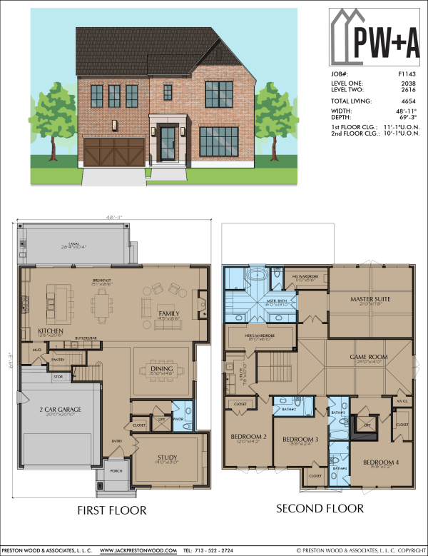 Two Story Urban Home Plan F1143