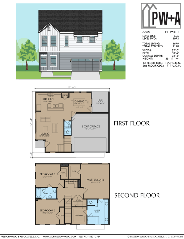 Two Story Townhome Plan F1169 B1.1